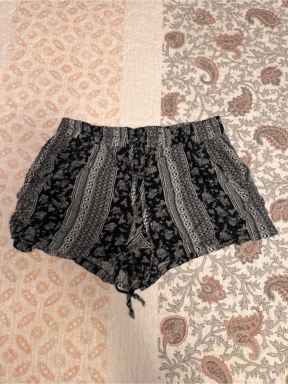 Free w/ Purchase Bebop Black and White Patterned Shorts
